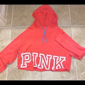 PINK peach cropped sweatshirt